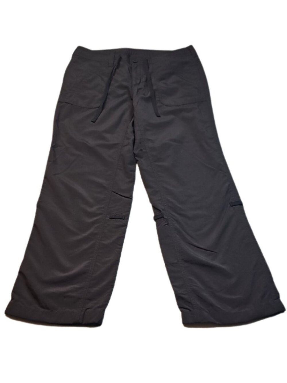 The North Face Black Nylon Cargo Hiking Pants Roll-Up Tab Sz 10 Outdoor Gorpcore